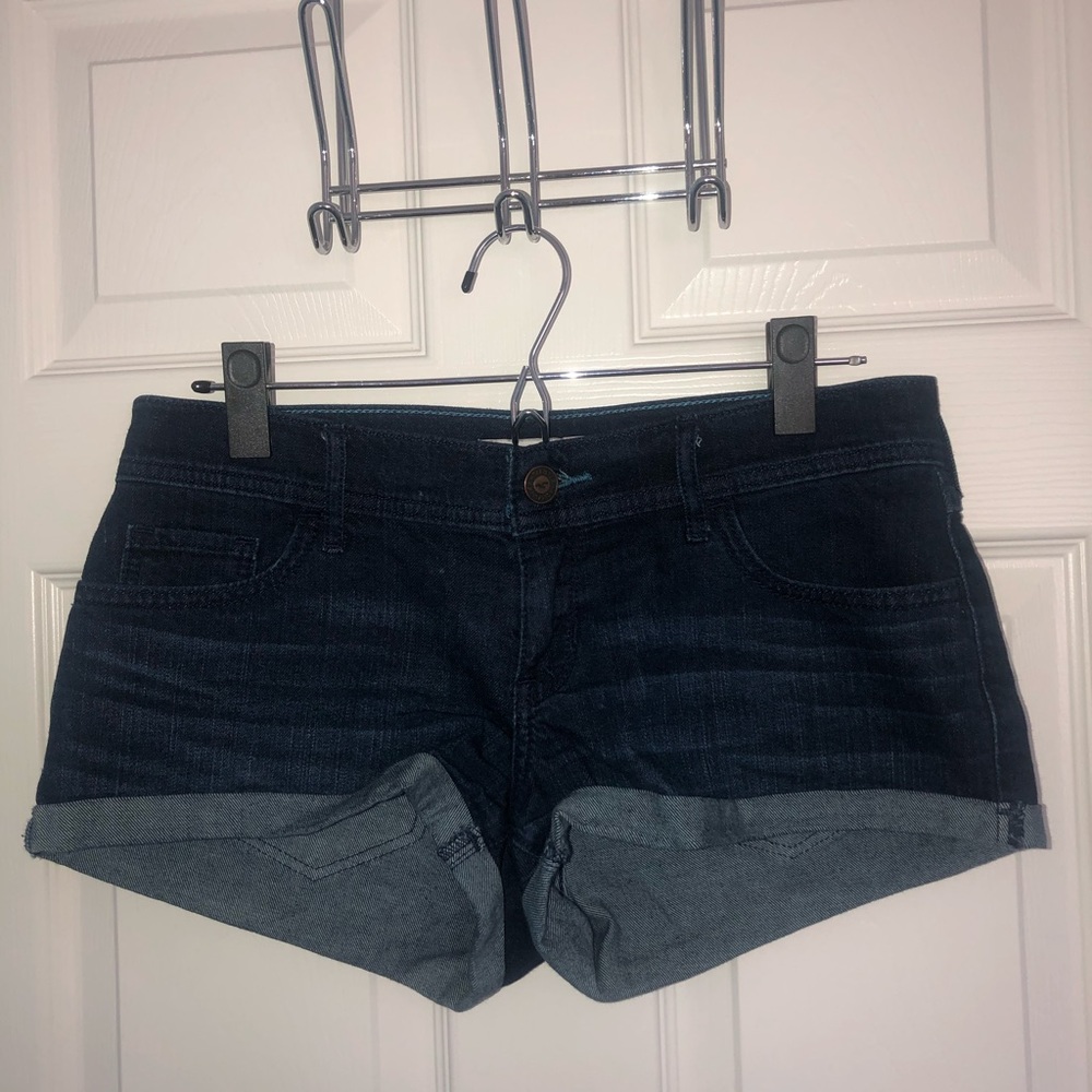 Hollister Dark Wash Denim Shorty Short